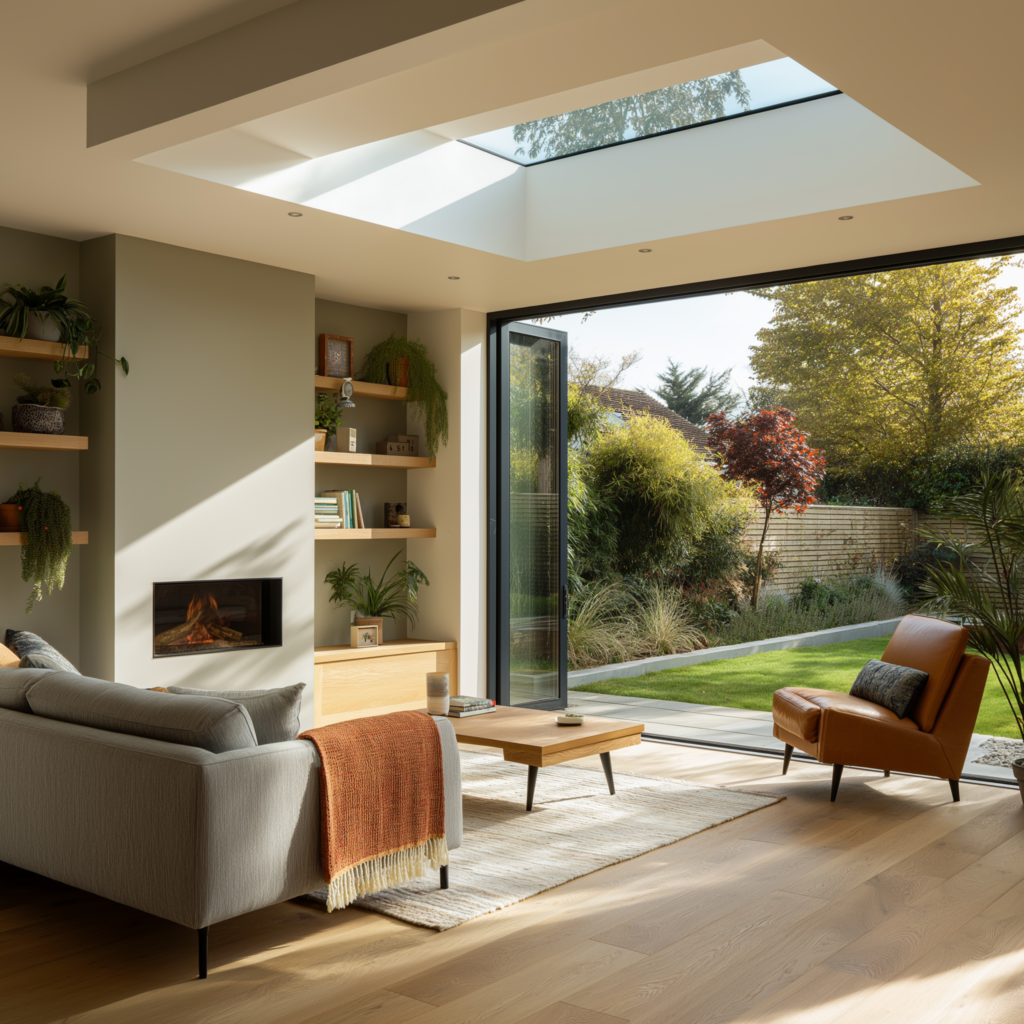 Pollyran 96054 modern garden room interior opening onto a lush  1075b878 baf1 4057 9d64 418864ba267a 1024x1024